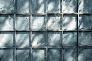 Close Up of a Glass Block Wall. Generative AI