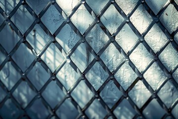 Fototapeta premium Close-Up View of a Metal Fence. Generative AI