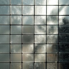 Naklejka premium Close Up of Metal Tile Wall. Generative AI