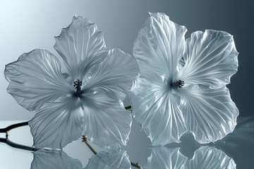 Transparent florals with cyber silverpoint impressionism.
Ethereal X-ray of blooming flowers highlighting the intricate petal structures