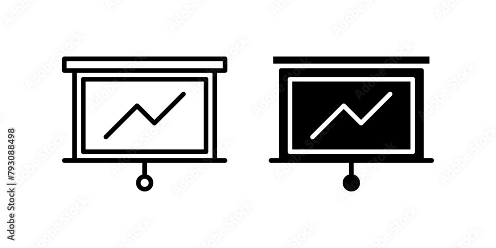 Poster presentation icon set. for mobile concept and web design. vector illustration
