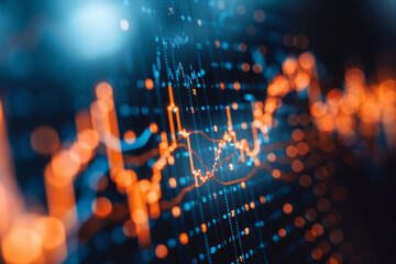 Obraz premium Abstract Financial Data Analysis Graph on Screen