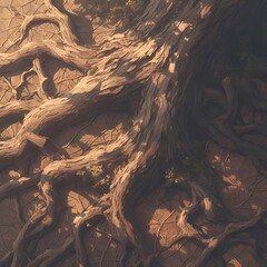 Beneath the Canopy: An Enchanted Tableau of Ancient Oak Root Systems