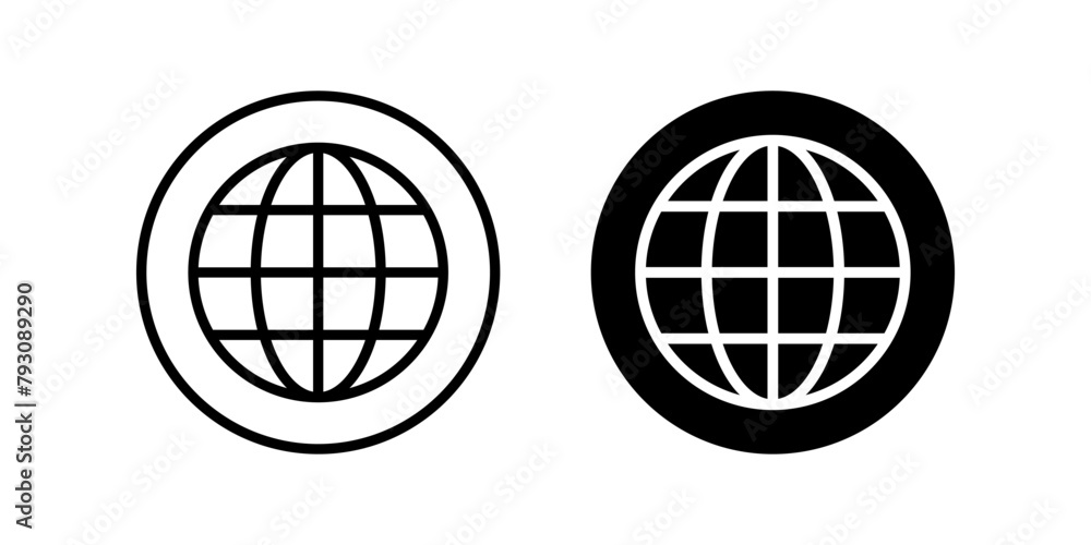 Aufkleber globe icon set. for mobile concept and web design. vector illustration