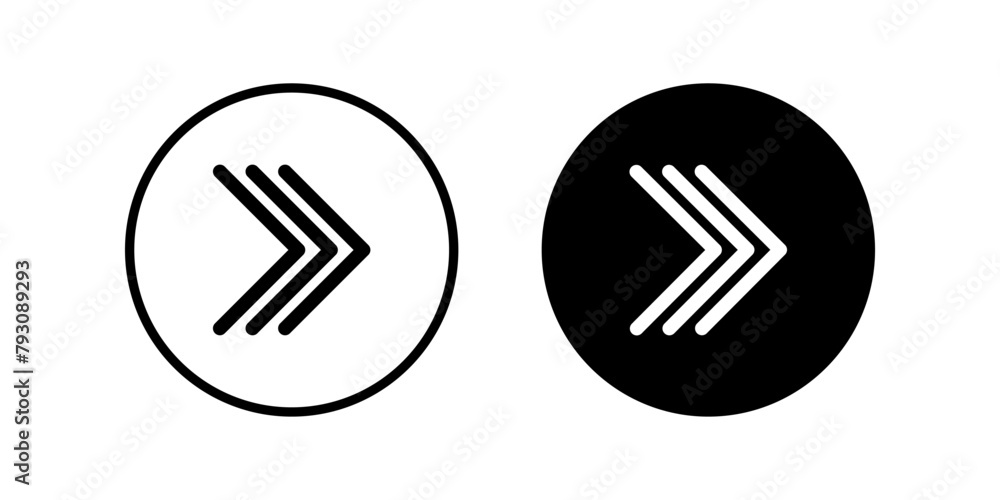 Poster fast forward icon set. for mobile concept and web design. vector illustration