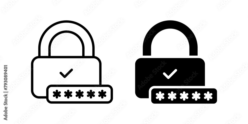Poster password icon set. for mobile concept and web design. vector illustration