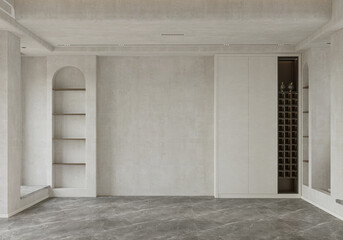 Empty interior room 3d illustration