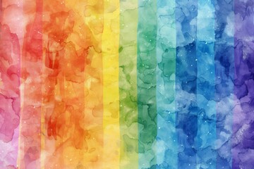 Spectrum Unfolding. A Textured Journey Through Watercolor Rainbow Stripes.