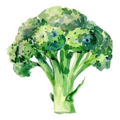 Watercolor vector of a broccoli, isolated on a white background, design art, drawing clipart, Illustration painting, Graphic logo, broccoli vector 