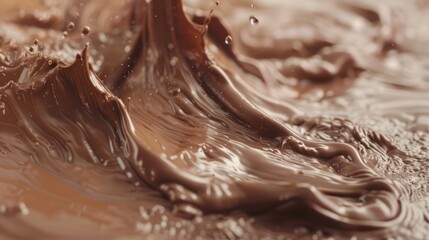 A close up of a splash of chocolate.