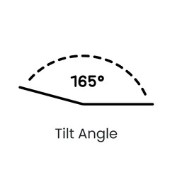 Inclination angle line vector icon with editable stroke - obrazy, fototapety, plakaty