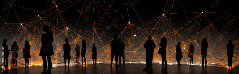 Poster a virtual reality interface serves as a social media communication link, facilitating global interco