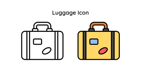 Luggage vector icon line and line color style