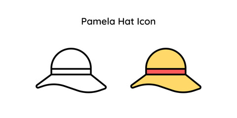 Pamela Hat vector icon line and line color style