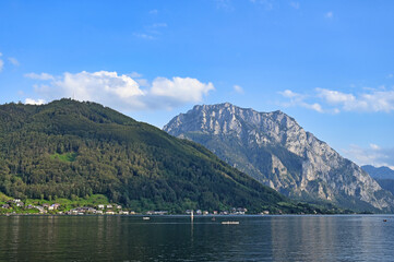 Lake Traun Traunsee and mountains landscapes Austria summertime