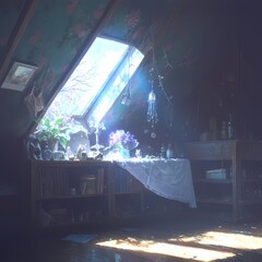 A Cozy Mystical Attic Room - Old World Charm Meets Modern Sunlight