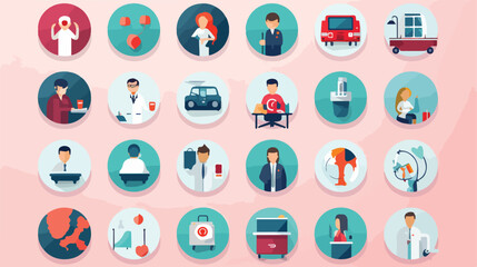 Trendy flat design Medicine and healthcare vector s