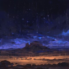 Unleash the Power of Nature: Rainy Night Desert Storm | Adobe Stock