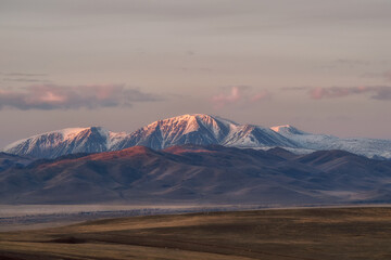 Altai Republic, mountains on the background of the steppe