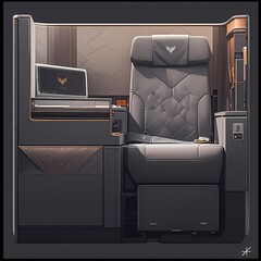 High-End Aircraft Seating and Atmosphere with Premium Design Details