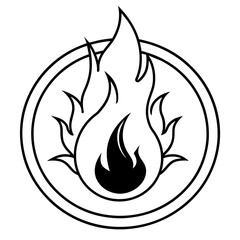 fire circle vector icon