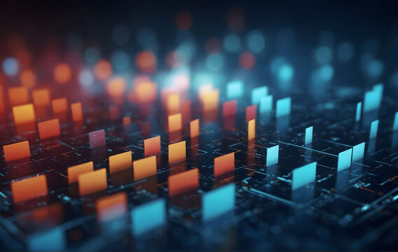 Abstract technology background. Ideal for neural network, cybersecurity, data stream, database, science, supercomputer, cloud computing, etc.
