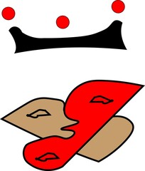 illustration of a red and white baseball