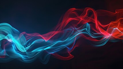 This is an image of a flowing pink and blue wave with a dark background.
