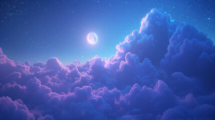 Moonlit Sky With Clouds