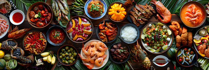 A Colorful Display of Regional Culinary Traditions: From Spicy Dishes to Seafood and Fresh Produce