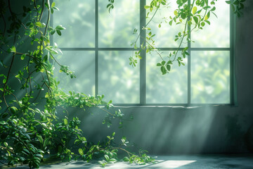 Sunlight Streaming Through Window Into Room Filled With Greenery