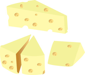 Cheese flat icon. Cheese with holes isolated on white background.