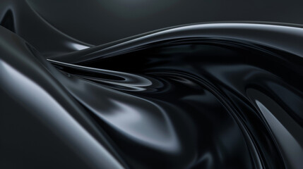 Abstract minimalist space, smooth textures, formless, glass-like, all black abstract, formless,...