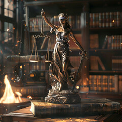 Figurka Temidy,  bogini sprawiedliwości, prawa i wiecznego porządku. Temida. Lady Justice