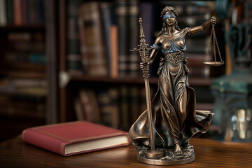 Figurka Temidy,  bogini sprawiedliwości, prawa i wiecznego porządku. Temida. Lady Justice - obrazy, fototapety, plakaty