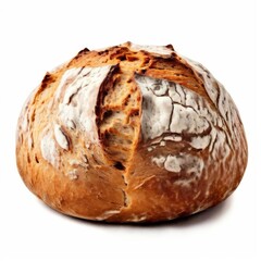 Loaf of bread isolated on a white background. Studio shot. AI generated