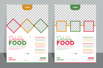 Food Flyer Template design, restaurant food flyer, fast food template vector illustration.	