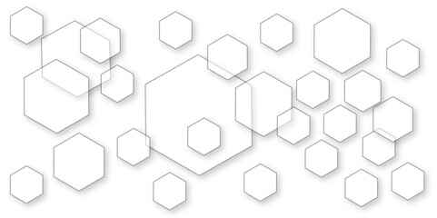 Abstract white background with hexagon and hexagonal background. Luxury white pattern with hexagons. abstract 3d hexagonal background with shadow. 3D futuristic abstract honeycomb mosaic background.