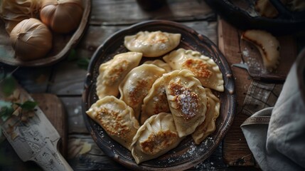 pierogi, food photography, 16:9