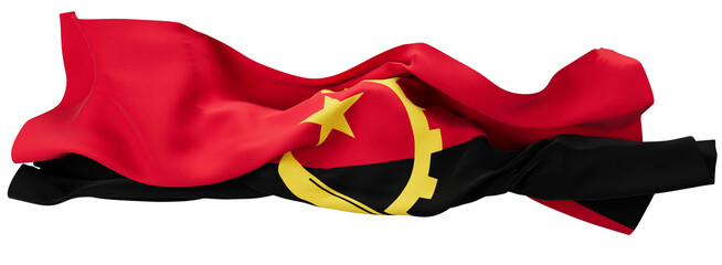 Dynamic Flag of Angola Swaying With Pride on an Obscure Background
