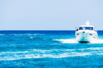 yacht in blue ocean