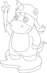 Unicorn Torch Animal Vector Graphic Art Illustration