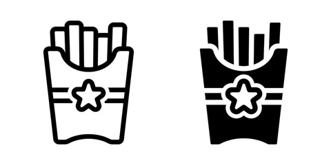 french fries icon set. flat illustration of vector icon