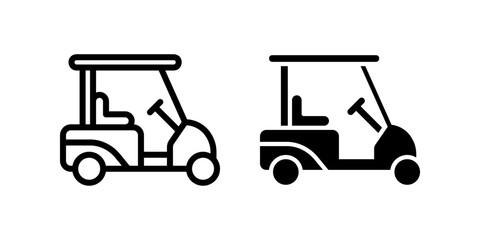 Golf cart icon set. flat illustration of vector icon