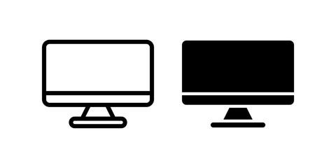 Monitor icon set. flat illustration of vector icon
