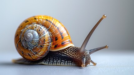Snail on a gray background.