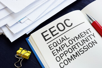 Equal Employment Opportunity Commission EEOC is shown using the text - obrazy, fototapety, plakaty