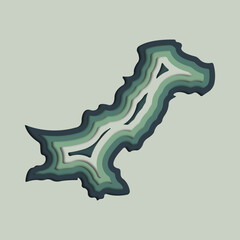 Paper Cutout Effect Pakistan Map