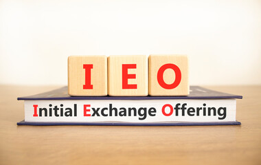 IEO initial exchange offering symbol. Concept words IEO initial exchange offering on beautiful...