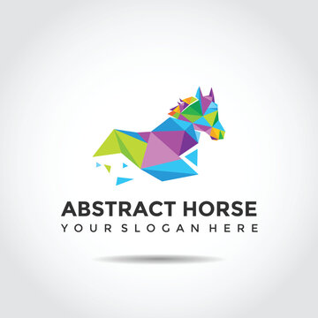 Abstract Horse Logo template. Polygon style. Vector Illustrator